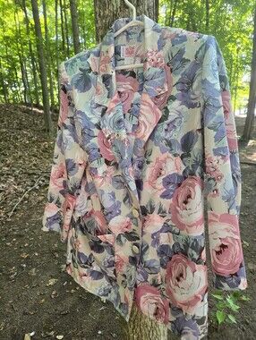 3 Pc Floral Pastel Blazer - Pink & Women’s Jacket & Matching Pants Mr. Leonard